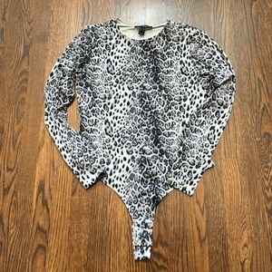 F-21 leopard print body suit
